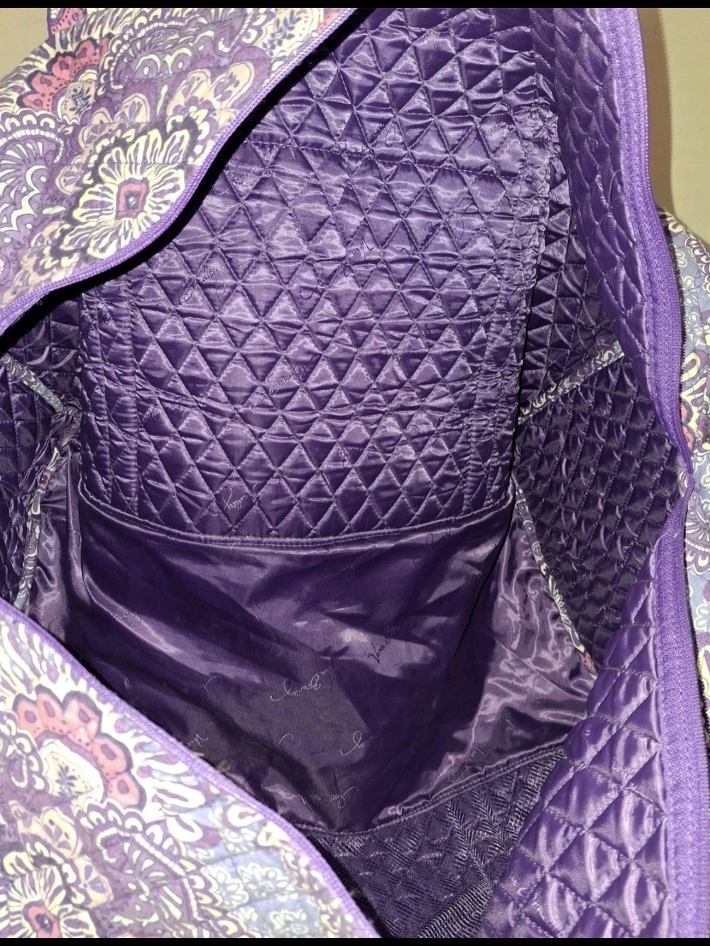 Vera Bradley Purple Patterned Women’s Duffle Tote Bag - Picture 7 of 7